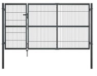 Garden gate with posts steel 350×140 cm anthracite 144401 - Gate