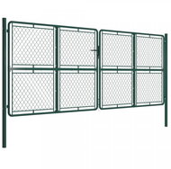 Garden gate steel 400×150 cm green 144417 - Gate