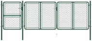 Garden gate steel 125×395 cm green 144446 - Gate