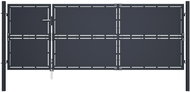 Garden gate steel 350×125 cm anthracite 144537 - Gate