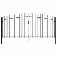 Double-leaf fence gate with spikes 400×225 cm 145741 - Gate