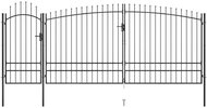 Garden fence gate with spikes 5×2,45 m black 146326 - Gate