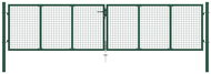 Mesh garden gate steel 400×125 cm green 145749 - Gate