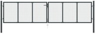 Mesh garden gate galvanized steel 400×125 cm grey 145776 - Gate