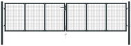 Mesh Garden Gate Galvanised Steel 400×150cm Grey 145777 - Gate