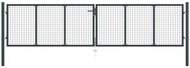 Mesh Garden Gate Galvanized Steel 400×175cm Grey 145778 - Gate