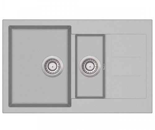 Kitchen Double Granite Sink, Grey - Granite Sink - Main image