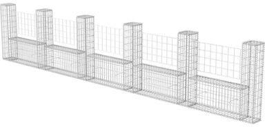 Gabion U-shaped basket galvanized steel 570×20×100 cm 142547 - Wire Mesh - Main image