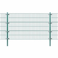 Fence section with posts iron powder coated 6×1,2 m green 142562 - Fence Components