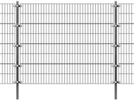Fence piece with posts iron powder coated 6x1,6m anthracite 142567 - Fence Components