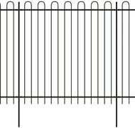 Security palisade fence with arches steel 600×200 cm black 142798 - Wire Mesh