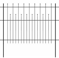 Security palisade fence with spikes steel 600×150 cm black 142801 - Wire Mesh