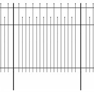 Security palisade fence with spikes steel 600×200 cm black 142803 - Wire Mesh