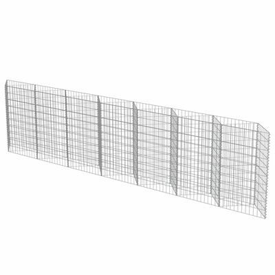 Gabion wall made of galvanized steel 450×30×100 cm 143571 - Wire Mesh - Main image
