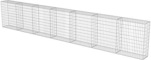 Gabion wall with galvanized steel lids 600×30×100 cm 143584 - Wire Mesh - Main image
