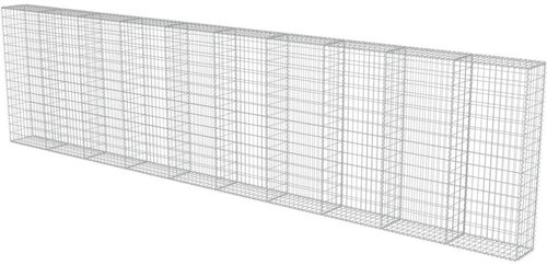 Gabion wall with galvanized steel lids 600×30×150 cm 143585 - Wire Mesh - Main image