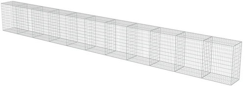 Gabion wall with galvanized steel lids 900×50×100 cm 143588 - Wire Mesh - Main image