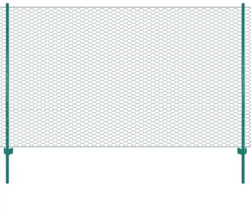 Wire fence with posts steel 25×2 m green 144607 - Wire Mesh - Main image