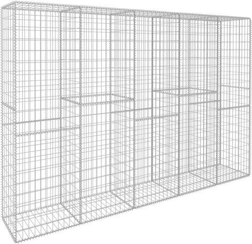 Gabion wall with cover galvanized steel 300×50×200 cm 145090 - Wire Mesh - Main image
