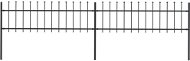Garden fence with spikes steel 3,4×0,6 m black 277594 - Wire Mesh
