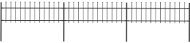 Garden fence with spikes steel 5,1×0,6 m black 277595 - Wire Mesh