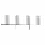 Garden fence with spikes steel 5,1×1,2 m black 277622 - Wire Mesh