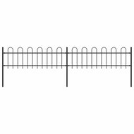 Garden fence with arches steel 3,4×0,6 m black 277639 - Wire Mesh