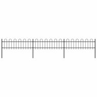Garden fence with arches steel 5,1×0,6 m black 277640 - Wire Mesh