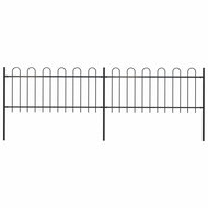 Garden fence with arches steel 3,4×0,8 m black 277648 - Wire Mesh