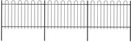Garden fence with arches steel 5,1×1,2 m black 277667 - Wire Mesh