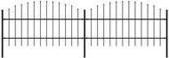 Garden fence with spikes steel (0,75-1)×3,4 m black 277713 - Wire Mesh