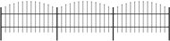 Garden fence with spikes steel (0,75-1)×5,1 m black 277714 - Wire Mesh