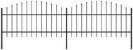 Garden fence with spikes steel (1-1,25)×3,4 m black 277722 - Wire Mesh