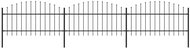 Garden fence with spikes steel (1-1,25)×5,1 m black 277723 - Wire Mesh
