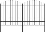 Garden fence with spikes steel (1,75-2)×3,4 m black 277749 - Wire Mesh