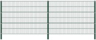 Fence piece with posts iron 3,4×1,2 m green 278662 - Fence Components