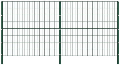 Fence piece with posts iron 3,4×1,6 m green 278671 - Fence Components - Main image