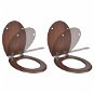 Toilet seats with slow folding function 2 pcs brown MDF 275906 - Toilet Seat