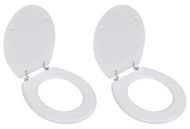 Toilet seats with lid 2 pcs MDF white 275907 - Toilet Seat