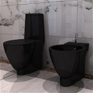 Keramické WC a bidet, čierne 270567 - WC kombi