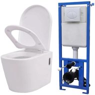 Hanging toilet with concealed cistern ceramic white 274669 - Toilet Combi