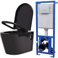 Závesná toaleta s podomietkovou nádržkou keramická čierna 274670 - WC kombi