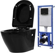 Hanging toilet with concealed cistern ceramic black 3054478 - Toilet Combi