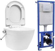 Hanging rimless toilet with concealed cistern ceramic white 3055348 - Toilet Combi