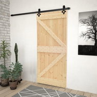 Sliding door with set of fittings 90×210 cm solid pine wood 3057496 - Interior Door