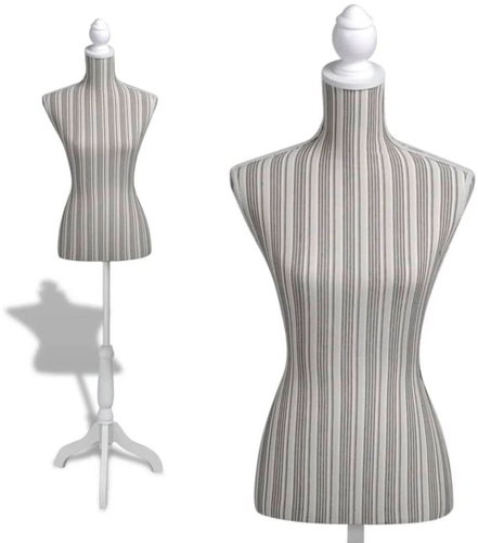 Ladies Mannequin Dressmaker Dummy with Stripes - Dressmakers Dummy - Main image