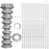 Wire mesh with posts galvanized steel 25 × 1 m silver 141499 - Metal Fence