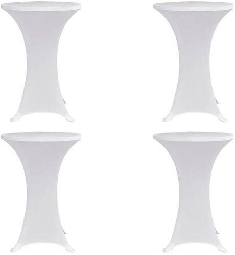 Cocktail table cover O 60 cm white stretch 4 pcs 279068 - Table Cover - Main image