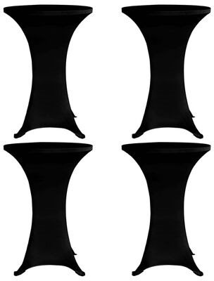 Cocktail table cover O 80 cm black stretch 4 pcs 279073 - Table Cover - Main image