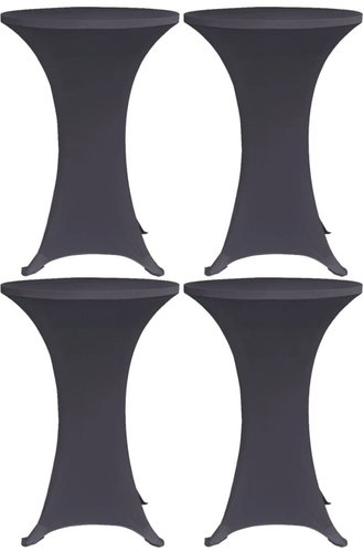 Stretchable table covers 4 pcs 80 cm anthracite 279086 - Table Cover - Main image